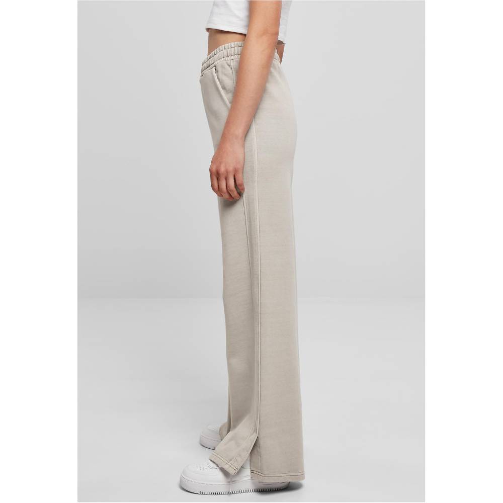 Urban Classics - Heavy Terry Garment Dye Slit Damen Jogginghose - Grau